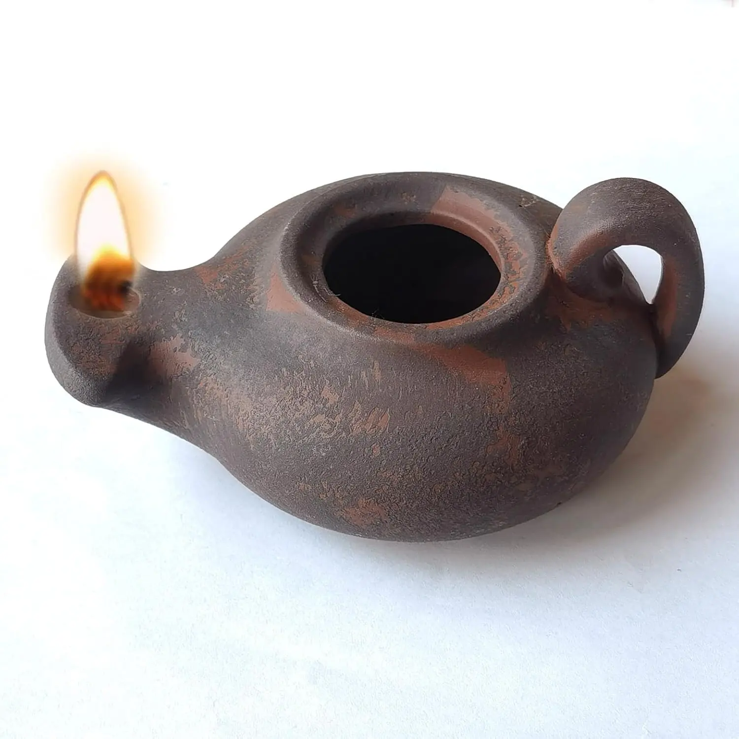 Biblical Oil lam Clay pvintage for Indoor use Vintag  lamp  Light Antique Christian