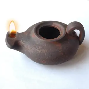 Biblical Oil lam Clay pvintage for Indoor use Vintag  lamp  Light Antique Christian