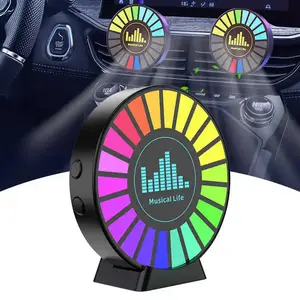 Car Air Freshener - Portable Sound-Sensing Aroma Diffuser with Interior Ambient Lighting, Voice-Control/Sound-Wave Control and LED Display