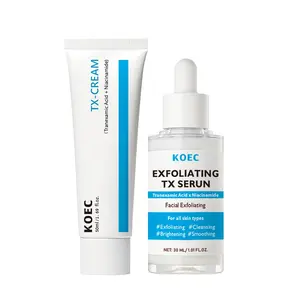 TX-Cream & Exfoliating Serum Set, Korean Skincare – Gentle Daily Exfoliation & Long-Lasting Hydration, Evens Uneven Skin Tone, Improves Skin Texture, Skin Care Sets