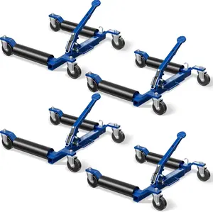 Car Dolly Jack Set of 4, Mechanical 1500-lbs Wheel Dolly, 9'' car Wheel Dolly Positioning Jack, Car Dollies for Vehicle Positioning & Auto Repair Moving, BlueCars accessories，