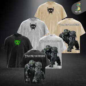 King Kong Transformer Edition Double Printed Oversize Lightweight Acid Washed Tee TV Series Graphic Design Top Cotton Streetwear Movie T-Shirt Clothes Menswear Womenswear Apparel Classic