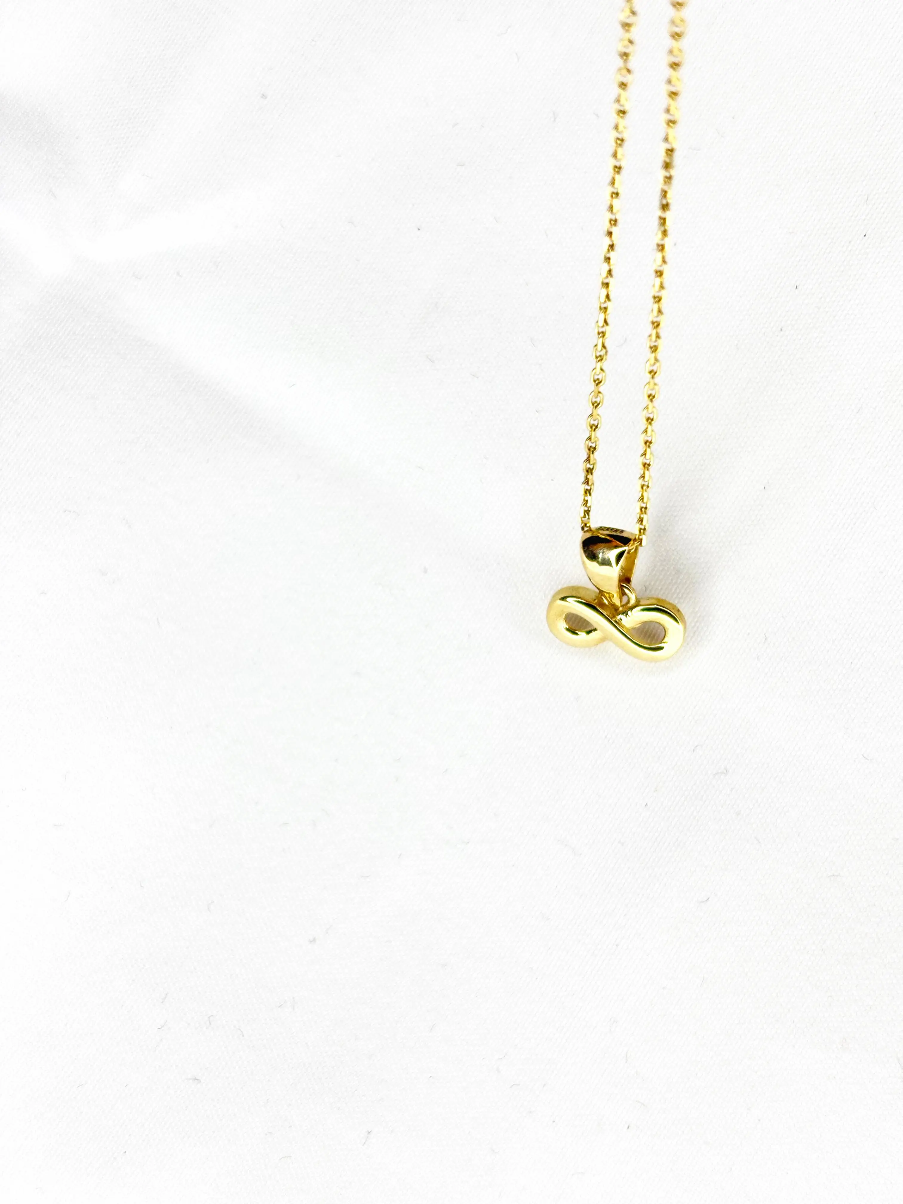 Elegant 10k Gold Necklace with Real 10k Gold Infinity Pendant for Women