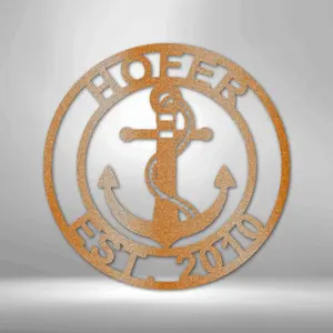 Anchor Family Name - Steel Sign Decor Multicolor