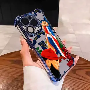 Dominican Flag Pattern Creative Design Style Suitable for Aesthetic Electroplated TPU Casing For iphone 17 16 15 14 13 12 11 X XS PRO PLUS MAX AIR Samsung S26 S25 S24 S23 Four Corners Anti-Fall Transparent Casual Soft Silicone Phone Cases L1805
