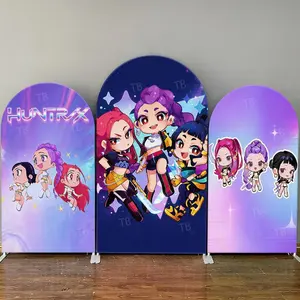 15-day Delivery Hunters Girl Arch Backdrop Cover for Kids Anime Birthday Party Decor