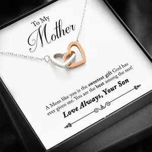 Necklace Love Every Moment Be With You Interlocking Hearts Necklace For Mom Necklace with Message Inside