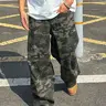 Men's Camouflage Print Loose Straight-Leg Pants, Street Style Loose Casual Streetwear Fashion Menswear, All-Season Trendy and Versatile Denim Clothing Jeans