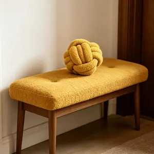1 Piece Plush Woven Ball Pillow, Sofa Pillow Decor, Round Decorative Pillow for Sofa and Living Room