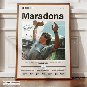 Diego Maradona Poster, Maradona Argentina, Framed Football Print, Napoli Wall Art, Soccer Legend Decor, Maradona Football Artwork, Maradona