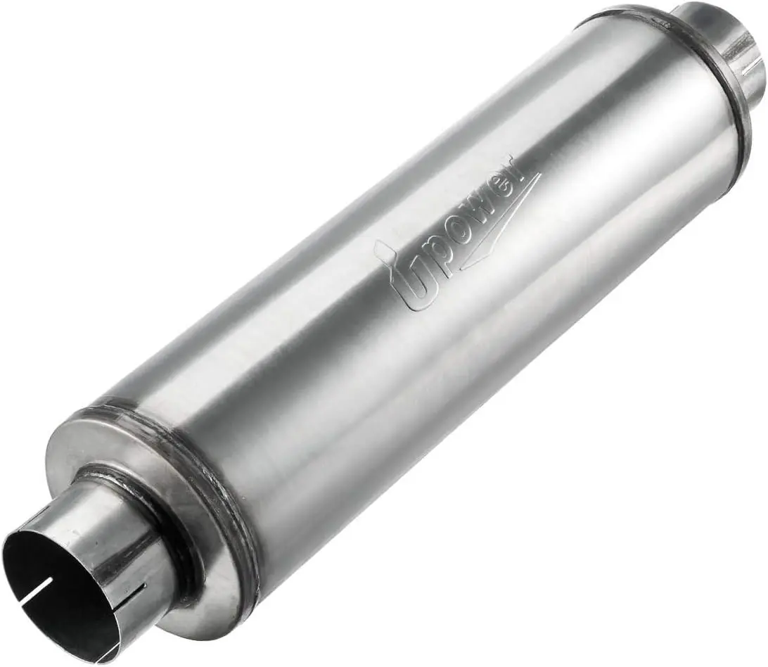 Upower Straight-Through Stainless Steel Welded Resonator Muffler, 4" Inlet, 7"x24" Body, 30" Whole Length, Model XS2772