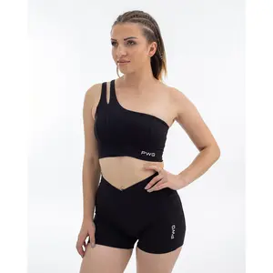 Sense Lux One Shoulder Sports Bra - Black