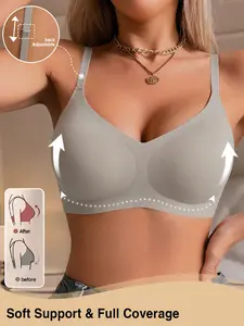 1 Piece Seamless Smooth Wire-Free Push-Up Bra Underwear, Jelly Gel Lift Lingerie, Multi-Color Options, Casual Backless Design, Max Support Slim Fit