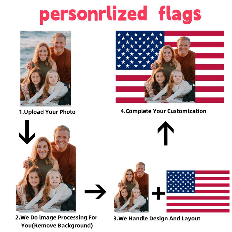Custom American Flag 3x5 Ft - Pink American Flag Customizable Design Your Photo Personalized Tapestry Banner Bedroom Decoration