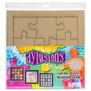 Dylusions Stampers Anonymous Chipboard Square Puzzle Frame