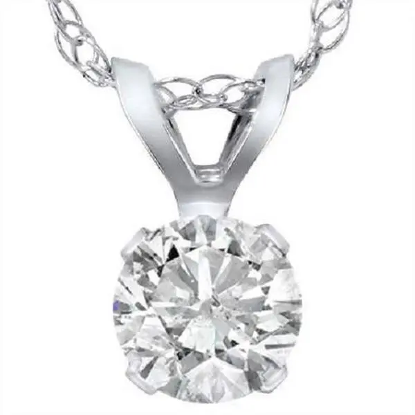.90 Carat Solitaire Pendant Natural Diamond 14K White Gold Womens Necklace .90 Carat Solitaire Pendant Natural Diamond 14K White Gold Womens Necklace