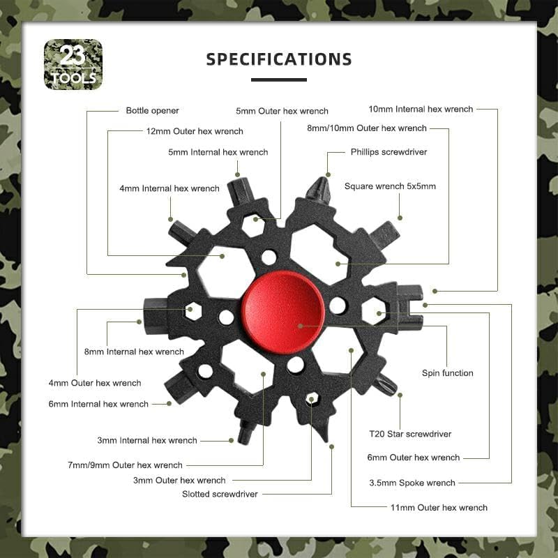 23-in-1 Snowflake Fingertip Spinner Wrench - Multifunctional Car & Bicycle Repair Screwdriver, Portable Pocket Tool Gadget 23-in-1 Snowflake Fingertip Spinner Wrench - Multifunctional Car & Bicycle Repair Screwdriver, Portable Pocket Tool Gadget