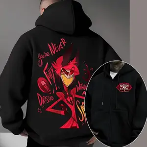 Hazbin Hotel Cartoon Anime Men Zipper Hoodie 2026 New Fashion Women Sweatshirt Spring Autumn Couple Jackets Coat