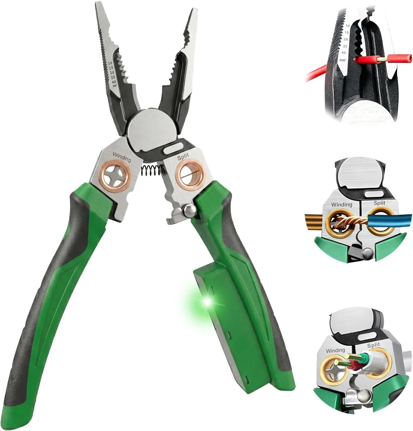 8-in-1 Wire Stripper with Voltage Tester, Multi-function Electric Pliers, Professional Wire Cutter & 12V-250V AC/DC Neutral Tester,Electrician Tools & DIY Tool