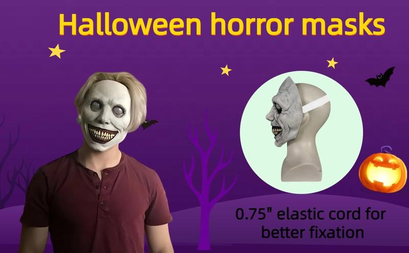 Scary Halloween Mask for Adults, Realistic and Durable Latex Creepy Horror Mask for Cosplay and Halloween Party