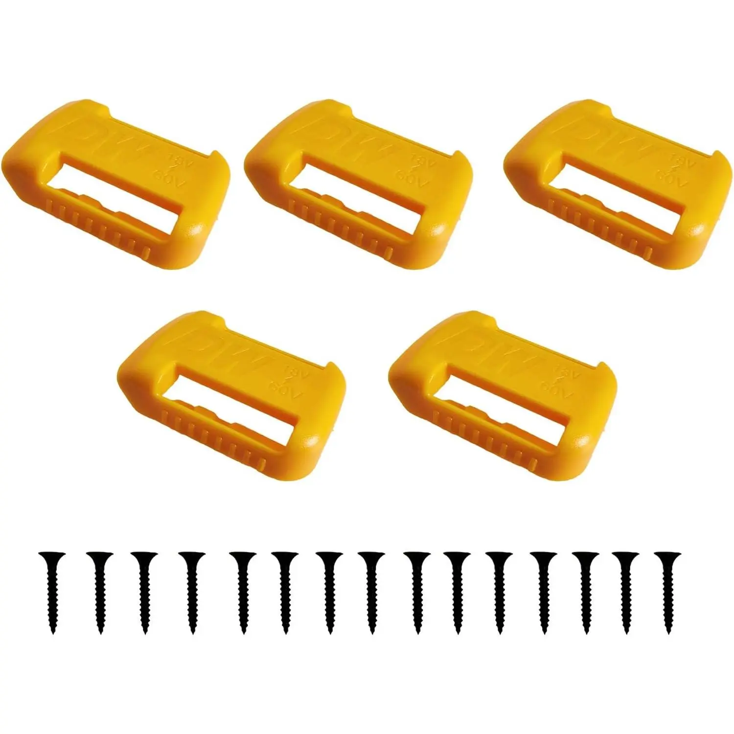 5 Packs Battery Holder Battery Organizer compatible with Dewalt 20V 60V | Can be mounted on wall to store lithium batteries or carried conveniently on belt