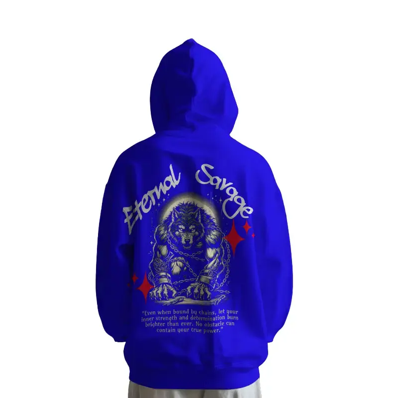 Eternal Savage Hoodie - Casual Cotton Sweatshirt with Graphic Design, Front Pocket, and Hood for Versatile Wear