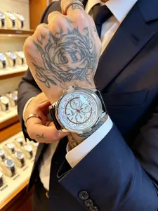 Men's Business Quartz Watch, Metal Case, World Time Bezel, Leather Strap&Lux Box, Waterproof, Precise Timing, Multi-Scene Adaptability