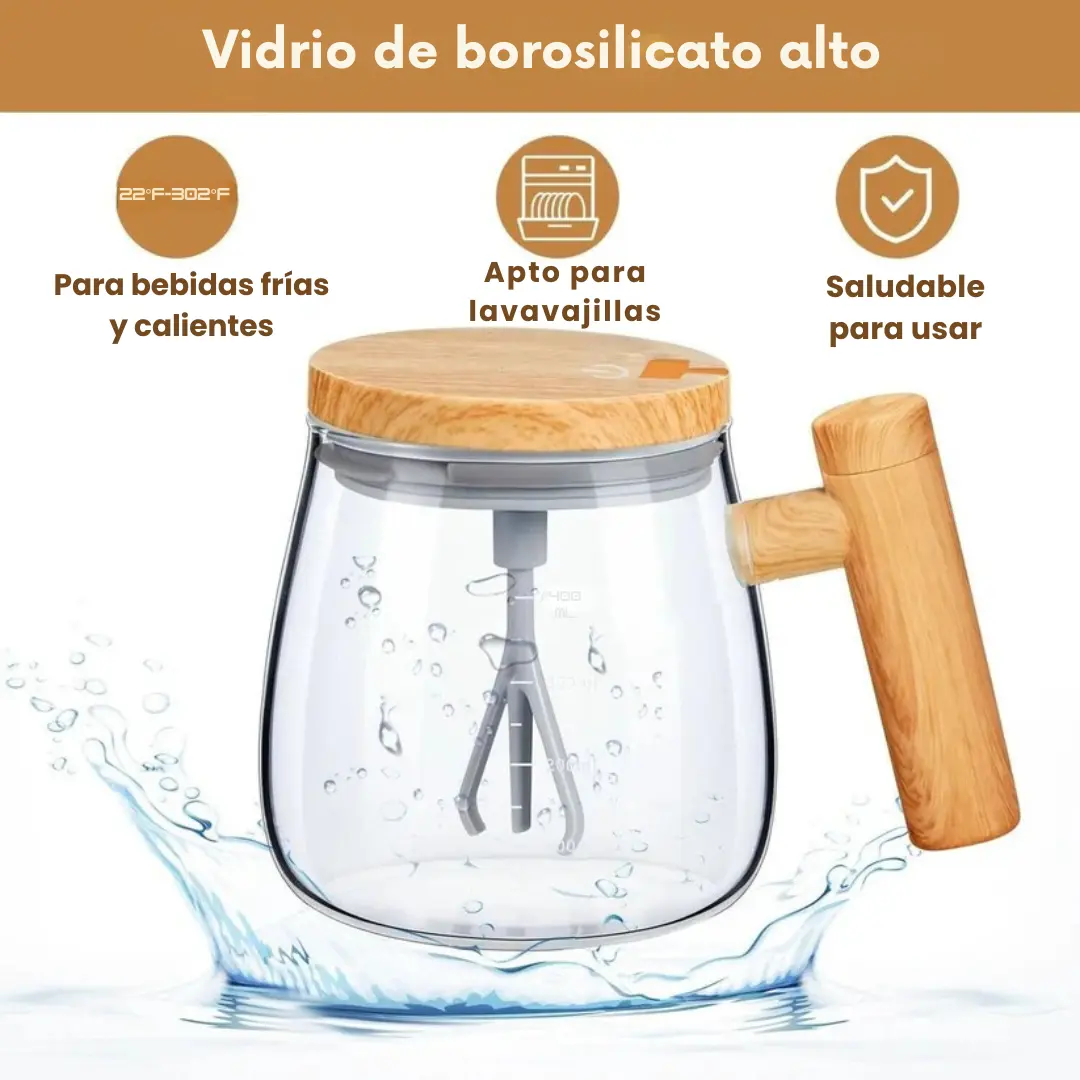 Taza Mezcladora Eléctrica Automática 400ml - Acero Inoxidable