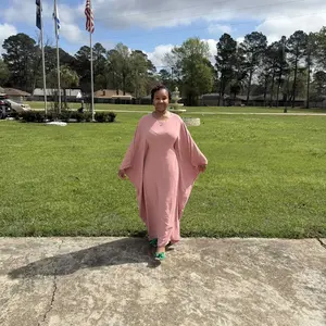 Plus Size Women's Solid Color Abaya, Modest Round Neck Long Sleeve Dress for Daily Wear, Ladies Islamic Clothing for All Seasons, Loose Abaya, Round Neck Abayas