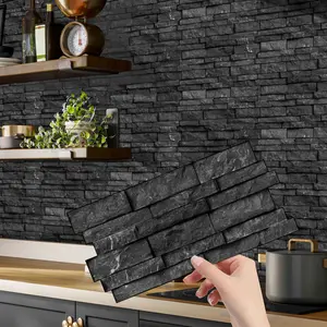 Marble-Style Wall Tiles (12pcs/24pcs/48pcs), Marble Pattern Wallpaper, Marble Backsplash Wallpaper, Easy Clean Kitchen & Bathroom Decor, Self-Stick Mosaic Design, 24.6cm X 12cm