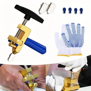 1 Set Glass Cutter Hand Tools,Manual Tile Cutter,2-in-1 Glass Cutting Tool with Glass Breaking Pliers,Mirror Cutting Tool Kits for Home DIY Cutting Glass Tile Glazed Ceramic