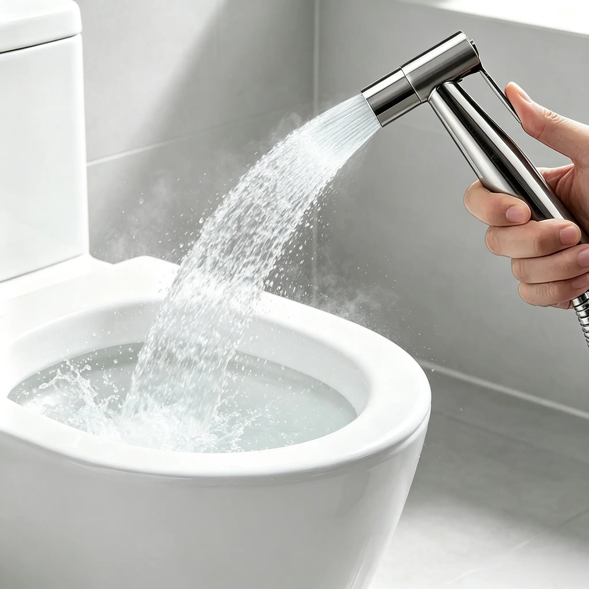 Stainless Steel Handheld Bidet Sprayer Kit for Toilet, No Drilling Easy Installation, Ideal for Toilet Cleaning & Indoor Use