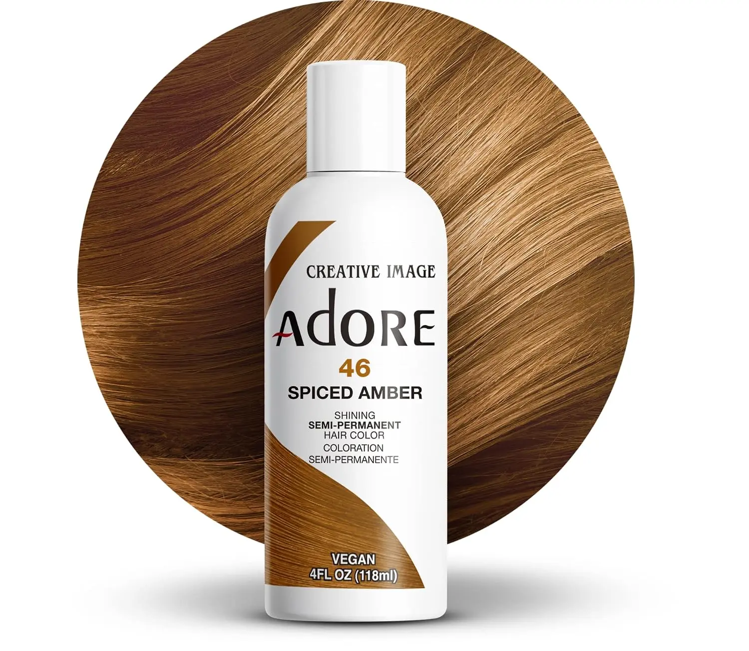 Adore Semi Permanent Hair Color, 046 Spiced Amber, 4 Fl Oz | Vegan & Cruelty-Free Brown Hair Dye | No Ammonia, No Peroxide, No Alcohol