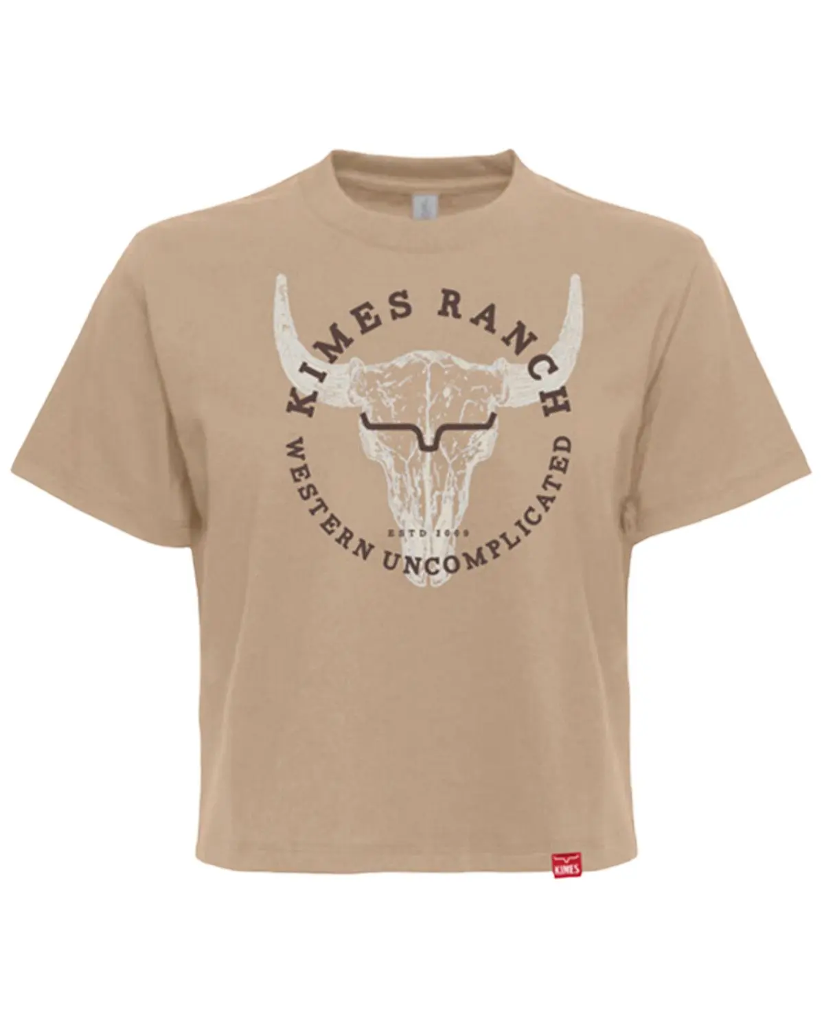 Kimes Ranch Women's Women'S Bison Skull Short Sleeve Cropped Graphic Tee - Wsh0000073-Be002