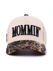 VYNCE HATMommin Trucker Hat For Women Embroidered Mom Baseball Cap Adjustable Canvas Vintage Hat For Casual Wear