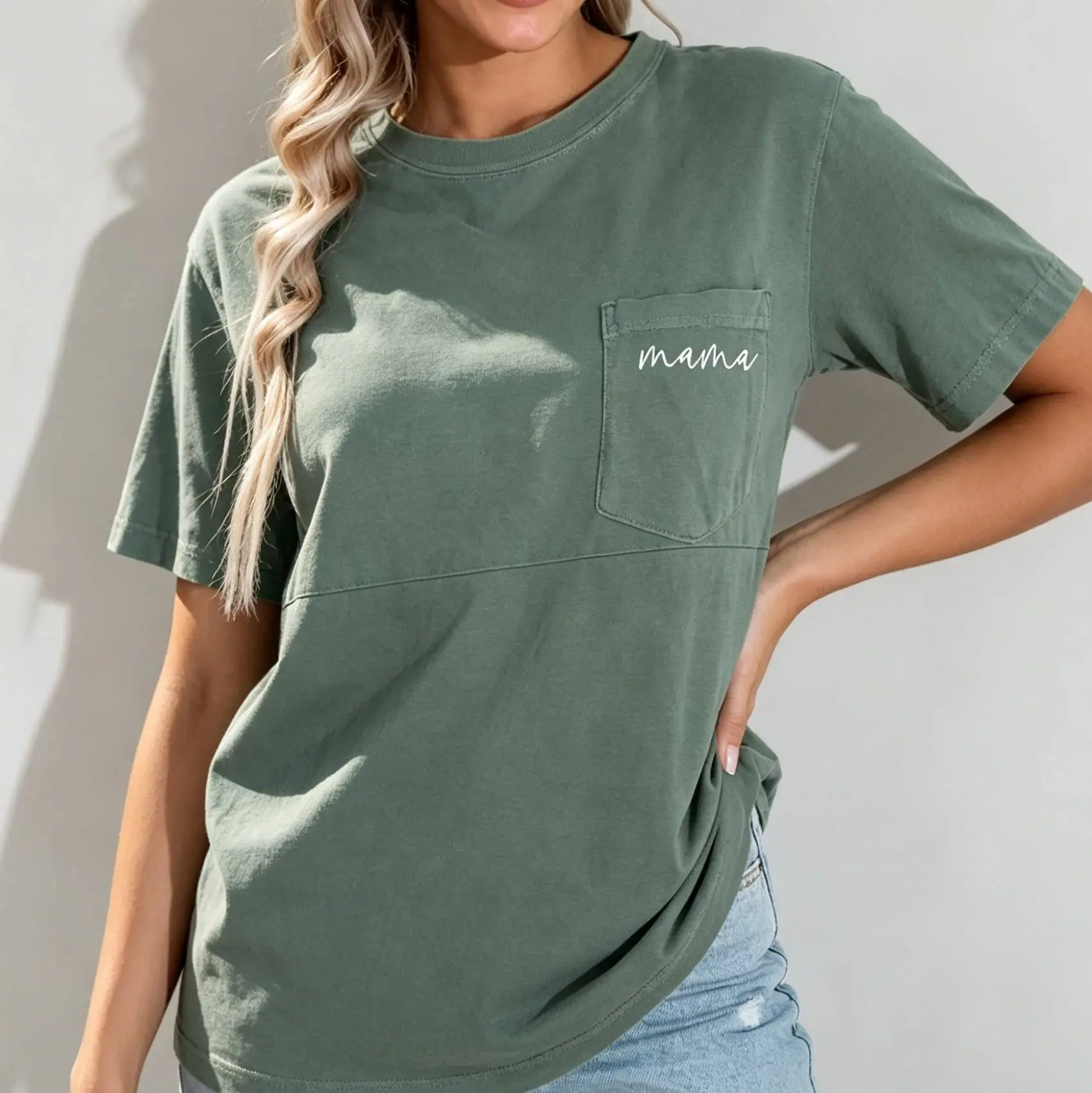 Giftifymama Women's Basic Standard Thickness Short Sleeve Comfort Nursing Shirts - Zipper Maternity Tops with Pocket, Distressed Casual Fit Maternity Outfits, 5% Polyester Print Pattern, Machine Washable XL Apparel for Pregnant Mamas