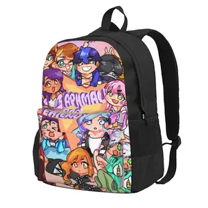Aphmau Unisex Casual Backpack, Kawaii YouTube Gamer Print Daypack, Lightweight Breathable Shoulder Bag for Adults Teens, School Travel Work