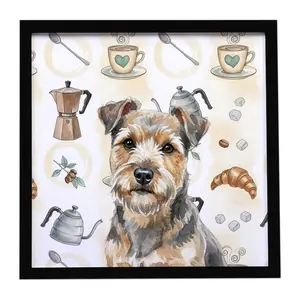 Carolines Treasures WDK7529MFP88 8 x 8 in. Grizzle & Tan Norfolk Terrier Coffee Bar Framed Metal Print