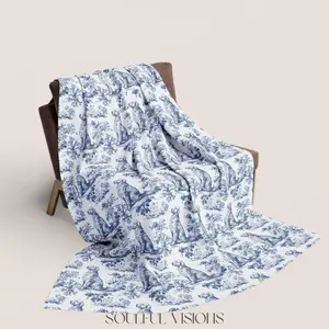 Golden Retriever Toile De Jouy Blanket, Golden Retrieve Blanket, Golden Retriever Lovers Gift, Dog Mom Blanket Gift, Dog Blanket