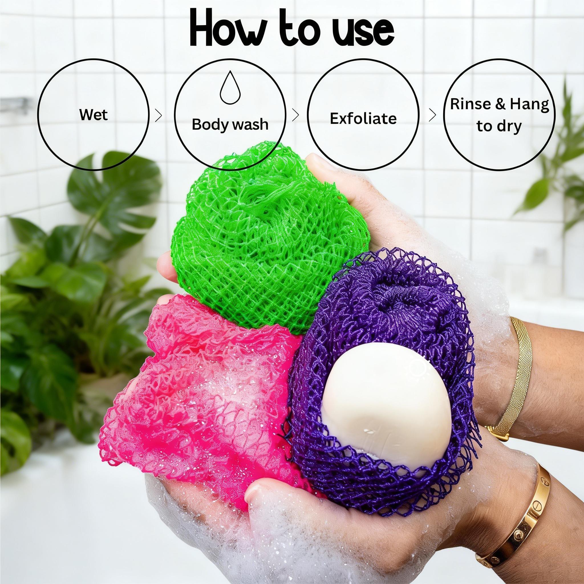 African Net Sponge African Exfoliating Net African Bath Sponge African Scrubbing Long Net Rag African Wash Net Shower Body Scrubber ﻿ ﻿ ﻿ ﻿