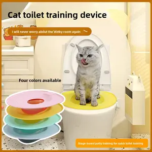 Cat Litter Box for Beginners Large Size Anti Smell No Tracking Removable Washable Toilet Design Cat Training Supplies