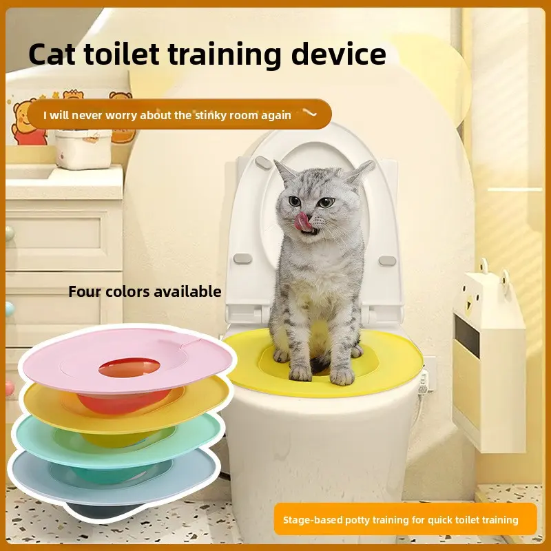 Large Plastic Litter Box - Detachable, Washable Cat Toilet Training Basin for Beginners, Anti-Smell Design, No Tracking, Quick & Stage-Based Training, Easy Maintenance (Pet Supplies)