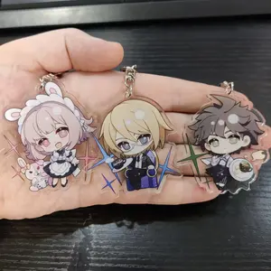 Danganronpa Anime Figure Acrylic Keychain Cosplay Kirigiri Kyouko Togami Byakuya Nagito Komaeda Character Keyring Fans Gift, Cute Keychains for Bags and Keys, Durable, Lightweight and Perfect for Personal Style, Collecting and Gifting