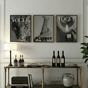 Set of 3 Leopard, Trendy Fashion Vouge Prints Bundle Modern Wall Art Maximalism Wall Decor,Coquette Aesthetic Room Decor, Room Poster