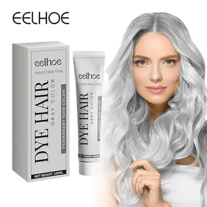 Silver Gray Hair Dye Cream Long Lasting Shiny Even Coverage Nourishing Hair Color for All Occasions Gentle Formula for Smooth Silky Hair