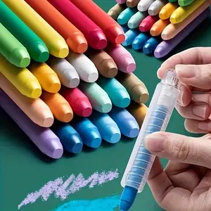12-Pack Dust-Free Chalks + 2 Rotating Holders, Water-Soluble Colorful Erasable Chalks, Bright Colors for Teaching, Blackboard Writing, Presentation Drawing