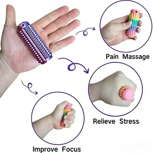 Pocket-Sized Sensory Fidget Keychain with 3D Conical Roller Design, Relieves Anxiety and Stress, Perfect Gift for Friends, Relaxation Stick, Stress Relief Gadgets, Portable