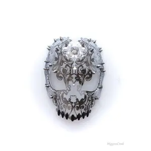 Spiked Metal Skull Mask - Silver