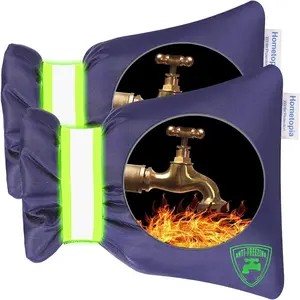 2Pack 6.7"W x 8.3"H Outdoor Faucet Covers for Winter Reusable Waterproof Insulated Spigot Covers for Freeze Protection Pipe Insulation Blue