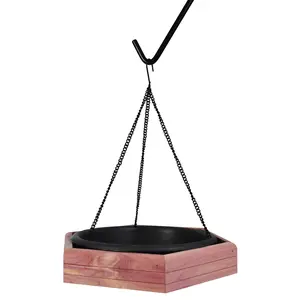 Red Cedar 2-in-1 Bird Bath & Feeder – Hanging Wild Bird Feeder with Water Tray for Backyard Birds